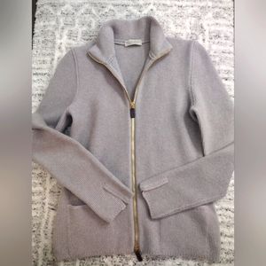 David Chase Wool Zip Up Cardigan